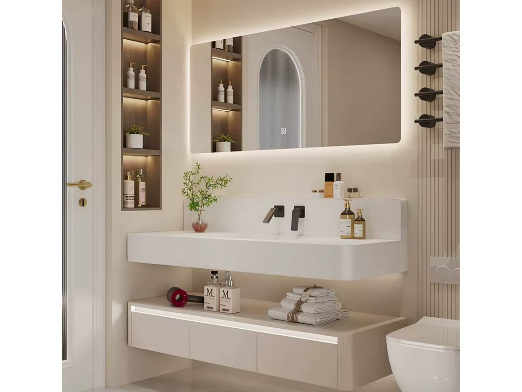 מראת לד קיר מלבנית דגם "VELO"