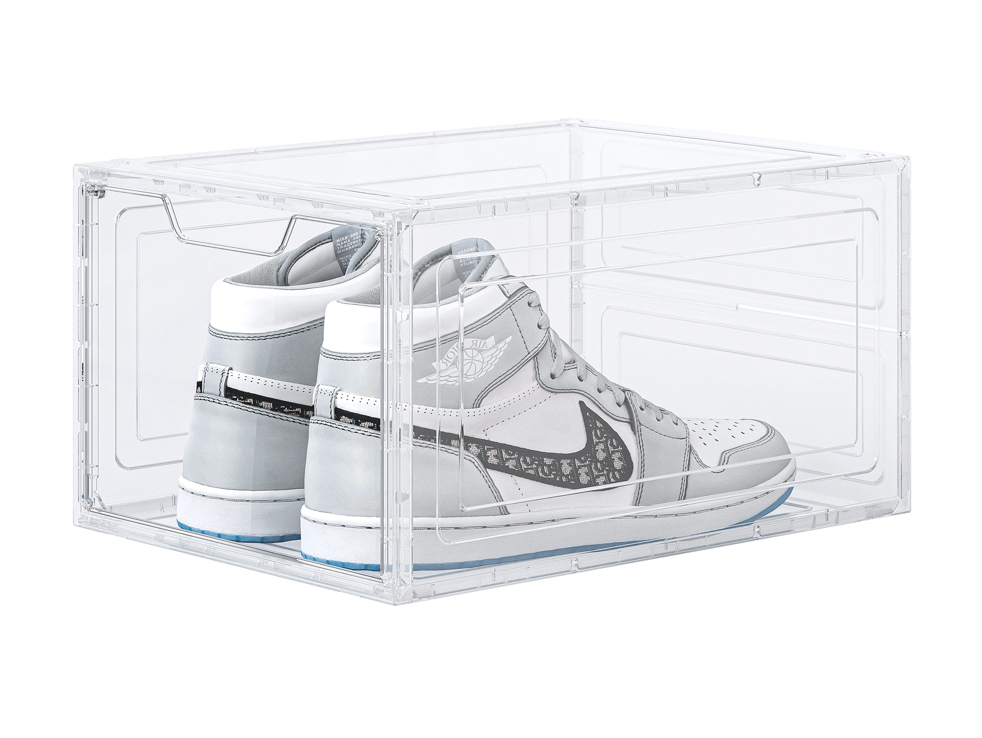קופסאות אקריל שקופות לאחסון נעליים פתיחה צרה